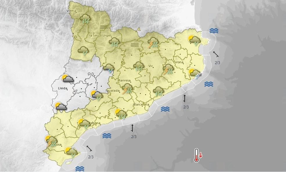 Previsió del temps per dissabte 18 de setembre, a la tarda