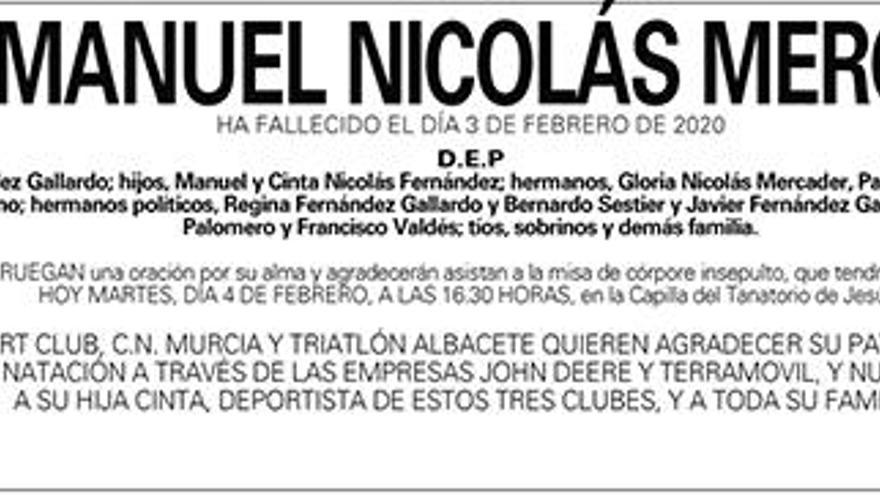 D. Manuel Nicolás Mercader