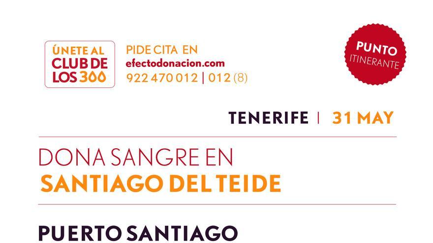 Puerto de Santiago acogerá este miércoles 31 de mayo un punto itinerante de donación de sangre