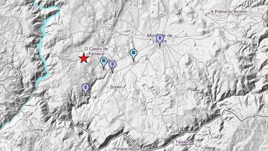 Un terremoto roza la magnitud tres en Ferreira de Pantón y se extiende hasta Monforte