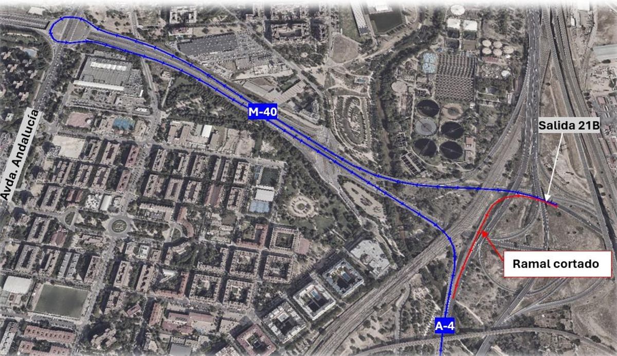 ITINERARIO ALTERNATIVO 2 :POR SALIDA 23 DEL ANILLO INTERIOR DE M-40 Y CAMBIO DE SENTIDO EN GLORIETA DE AVDA. DE ANDALUCÍA