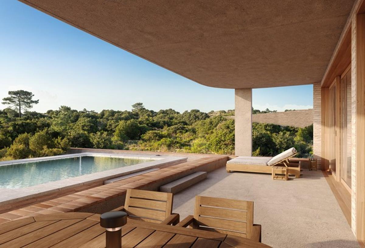 Villa con piscina privada en el complejo Na Praia.