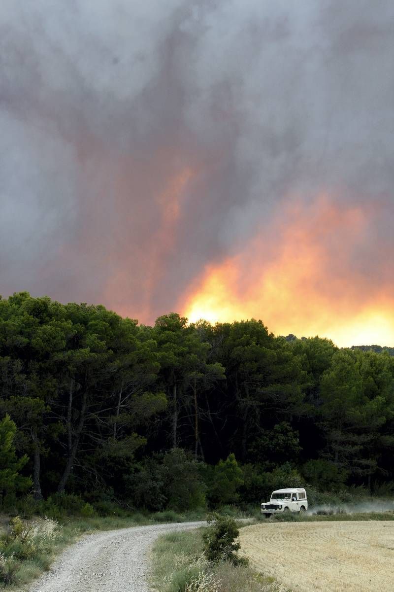 Fotogalería del incendio en el término de Luna en las Cinco Villas