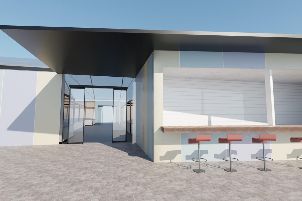 Otra de las fachadas del recinto.