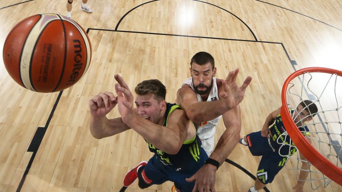 Marc Gasol en acción ante Randolph en la semifinal