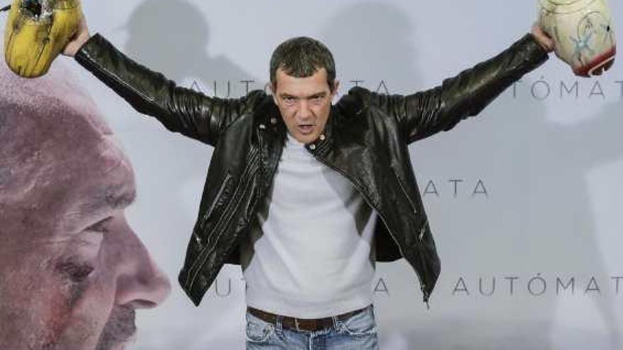 Antonio Banderas, protagonista y productor de &#039;Autómata&#039;, durante la presentación del estreno de este largometraje.