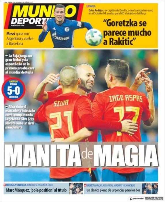 Portadas domingo 12 de noviembre de 2017