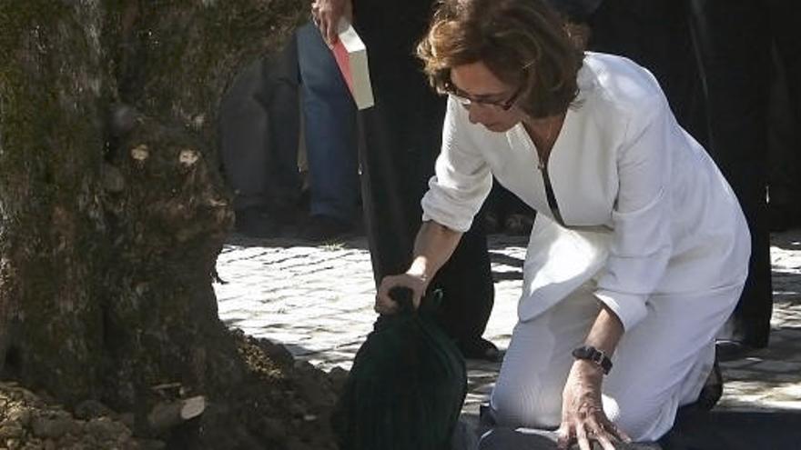 La viuda de Saramago, Pilar del Río, deposita las cenizas del escritor luso.