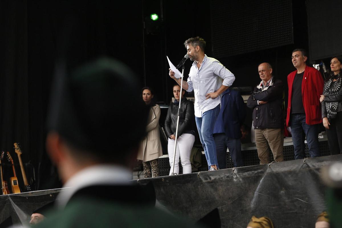 Pelayo Rocal, durante el pregón que leyó en 2017