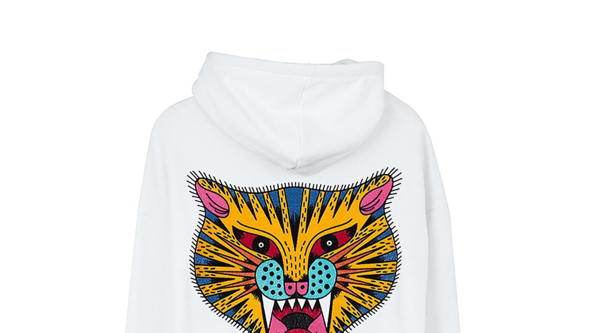 Chandal blanco con logo de Fedez x Bershka