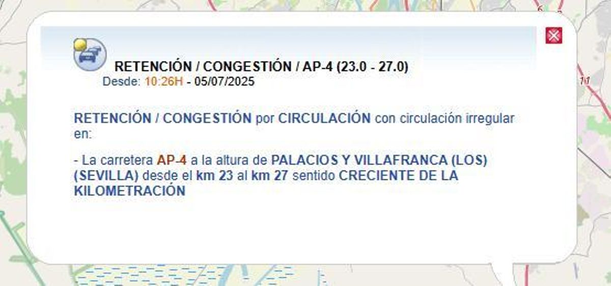 Retenciones kilométricas en Cádiz