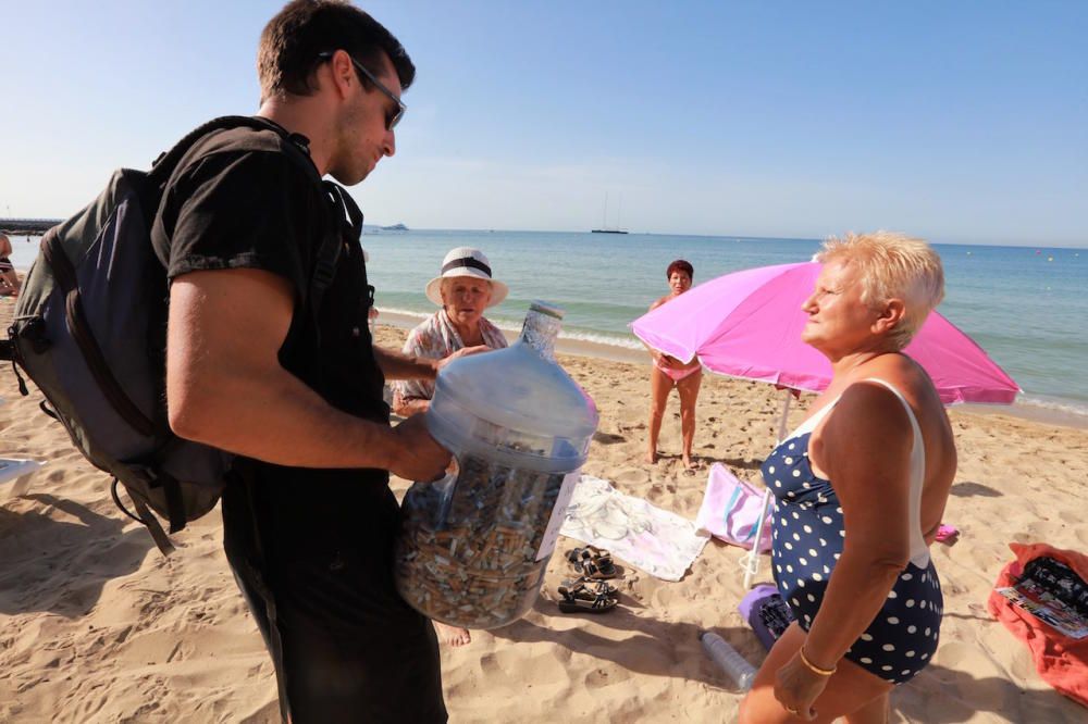 Éxito en la primera jornada de recogida de colillas en las playas