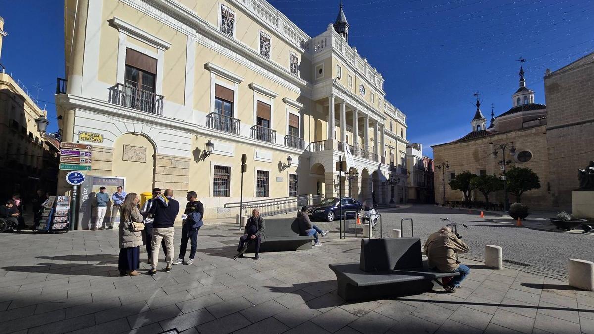 El Ayuntamiento de Badajoz, en la plaza de España.