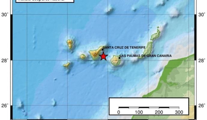 Tres terremotos en el Archipiélago canario en meno