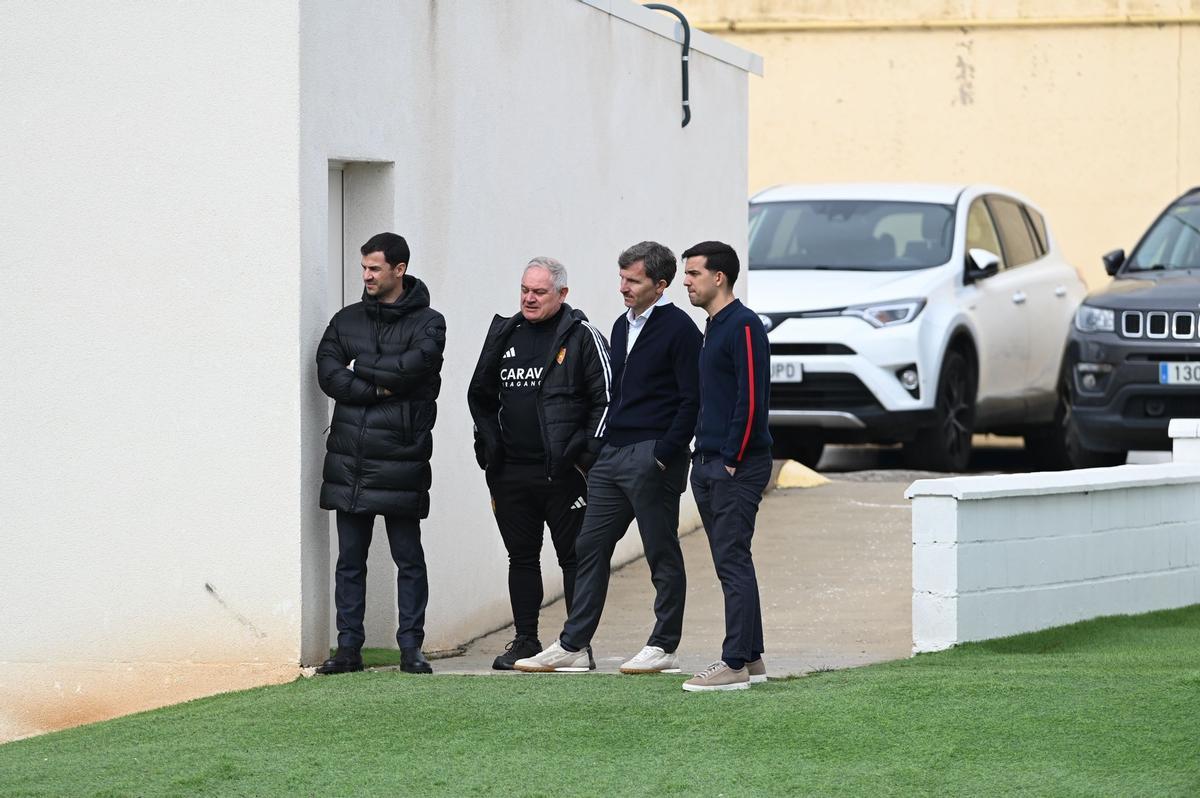 Fernando López, García Melchor, Lalo Arantegui y Fran Gracia, en la Ciudad Deportiva.