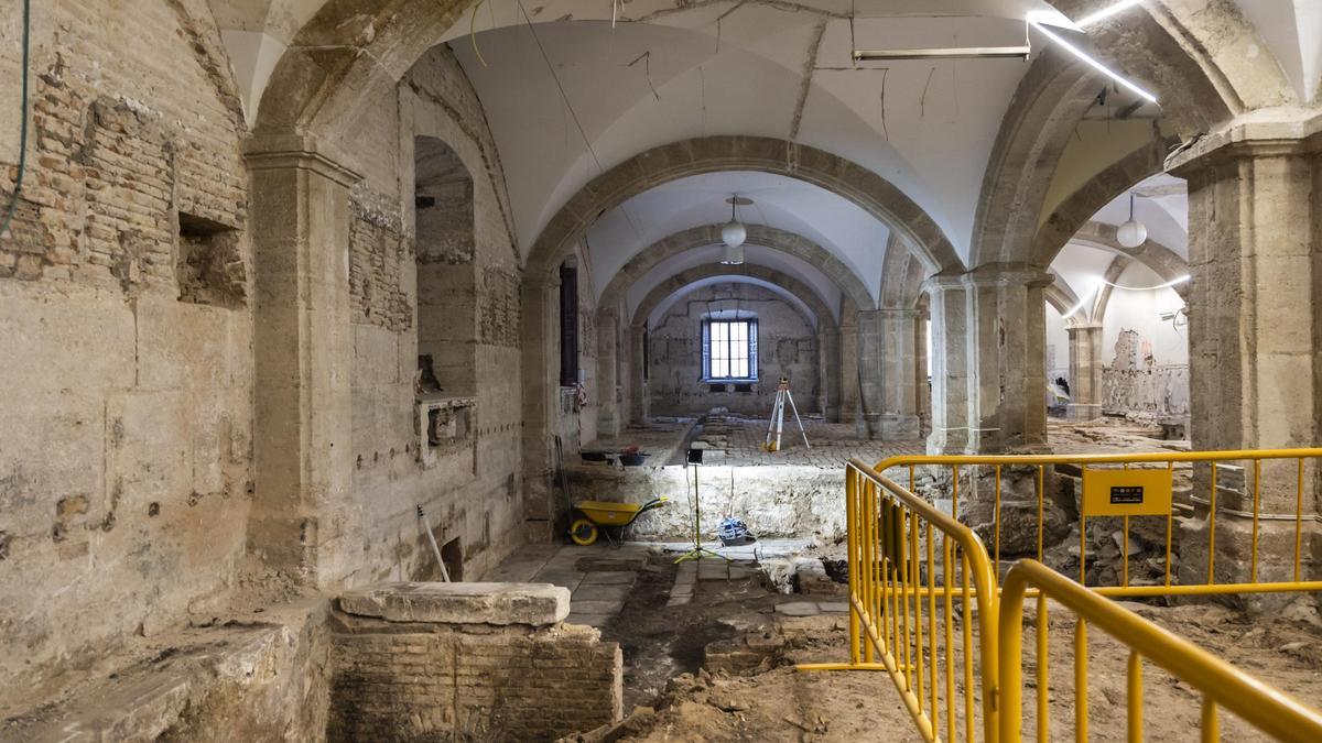 Imagen de archivo de las obras de rehabilitación del Palacio de Justicia de València en 2023.