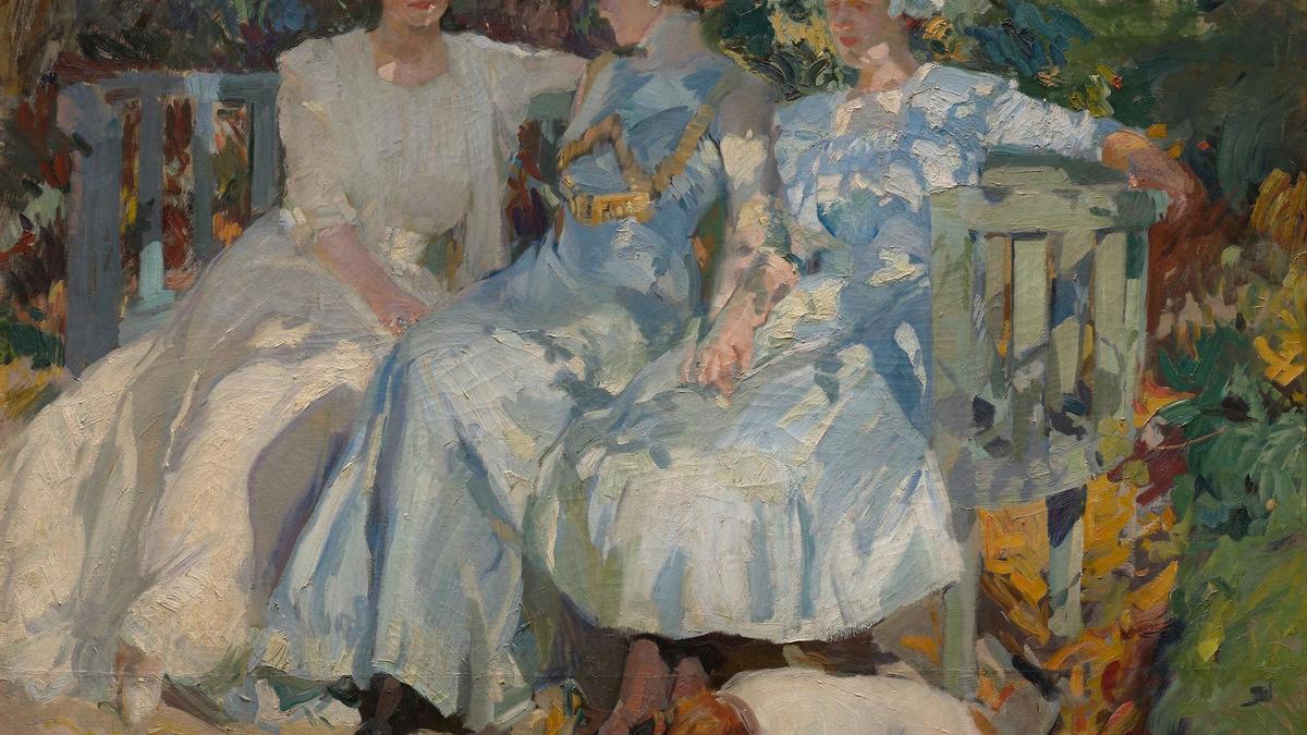 Joaquín Sorolla. Mi mujer y mis hijas en el jardín, 1910.