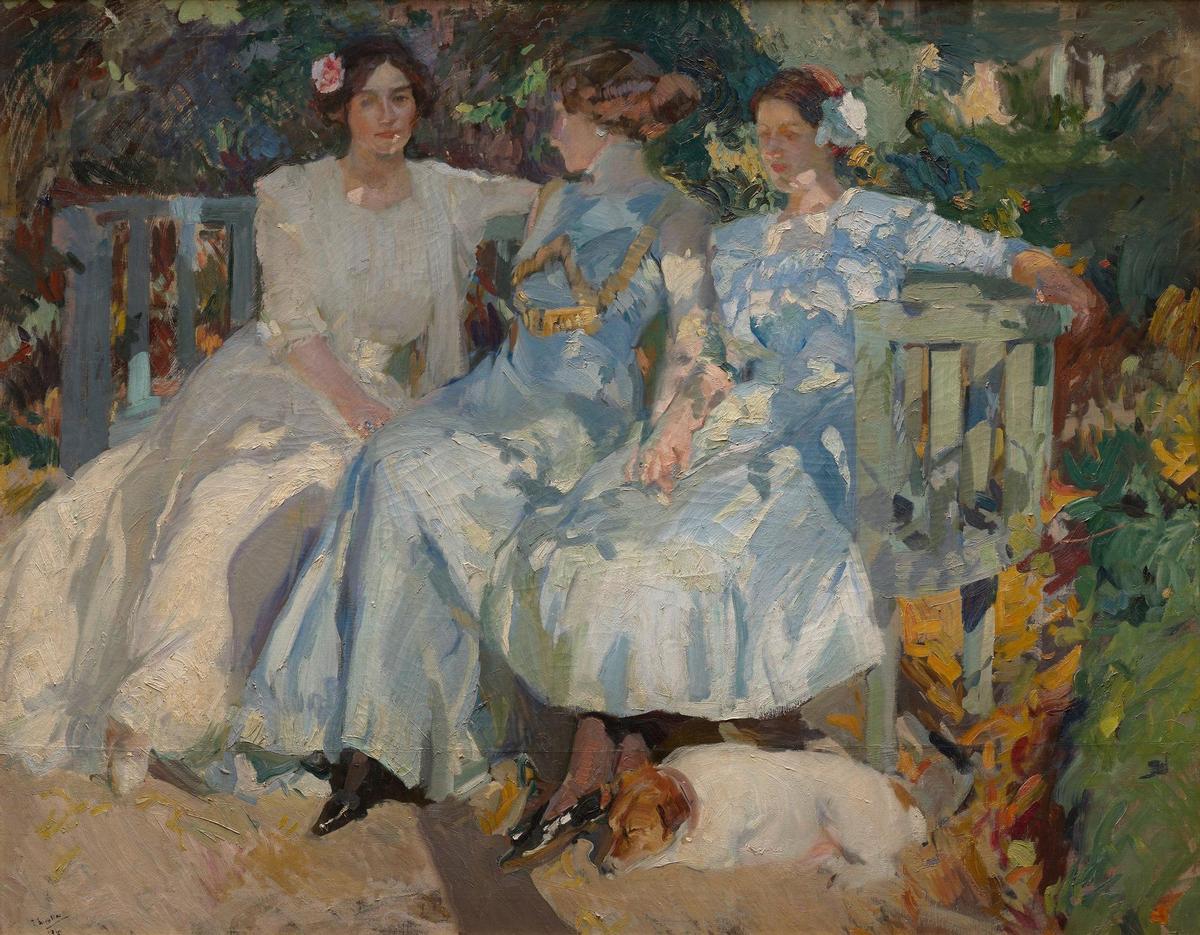 Joaquín Sorolla. Mi mujer y mis hijas en el jardín, 1910.