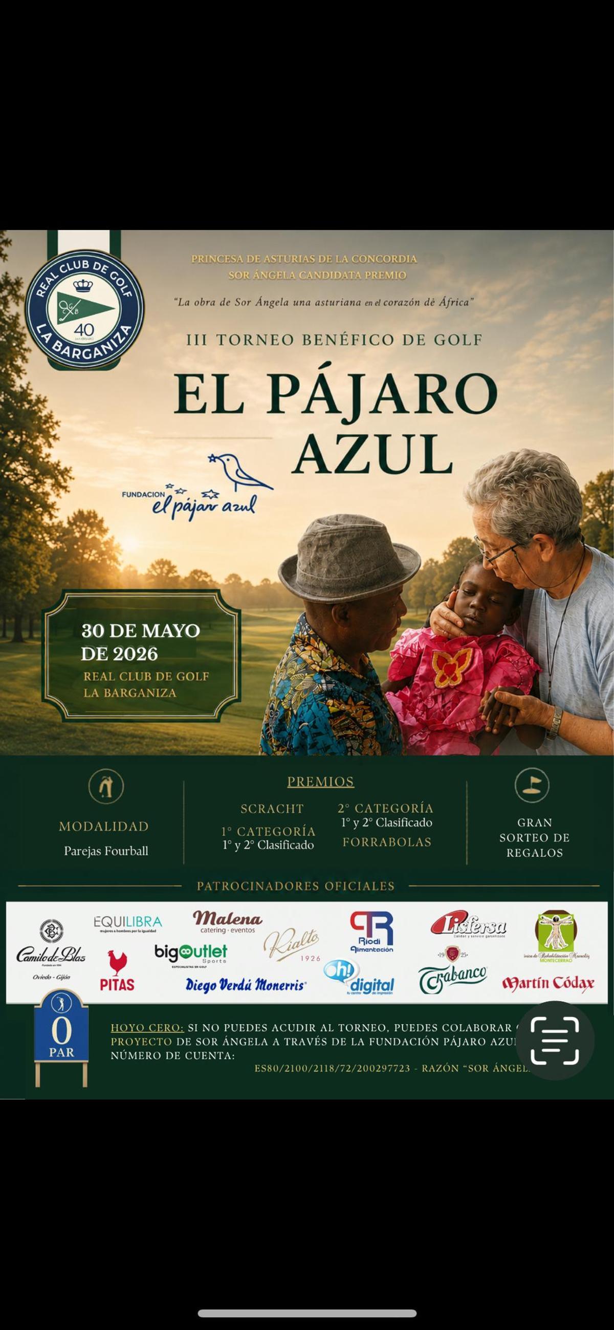 El cartel del torneo de golf.