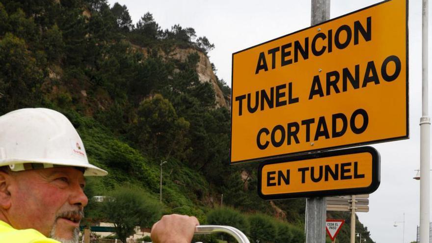 Las obras en el túnel de Arnao obligan a cambiar el recorrido de los buses