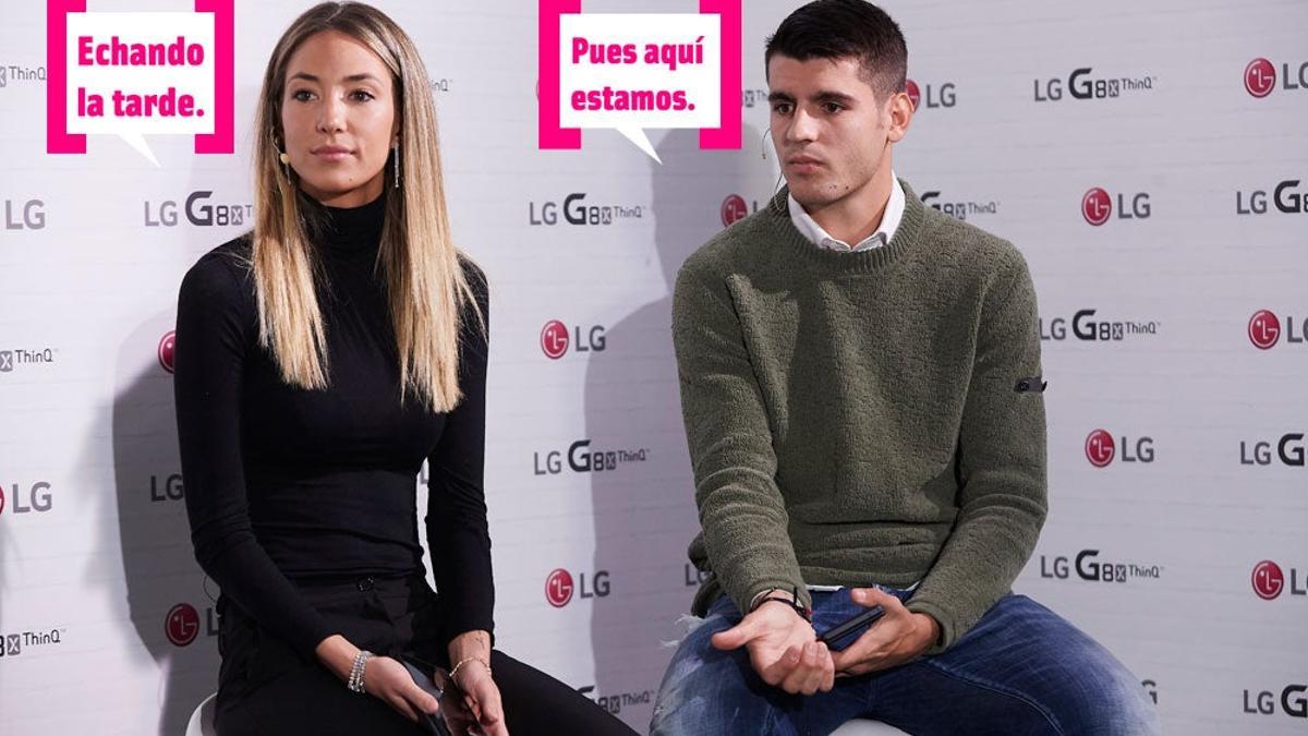 Alice Campello y Álvaro Morata en la presentación de LG.