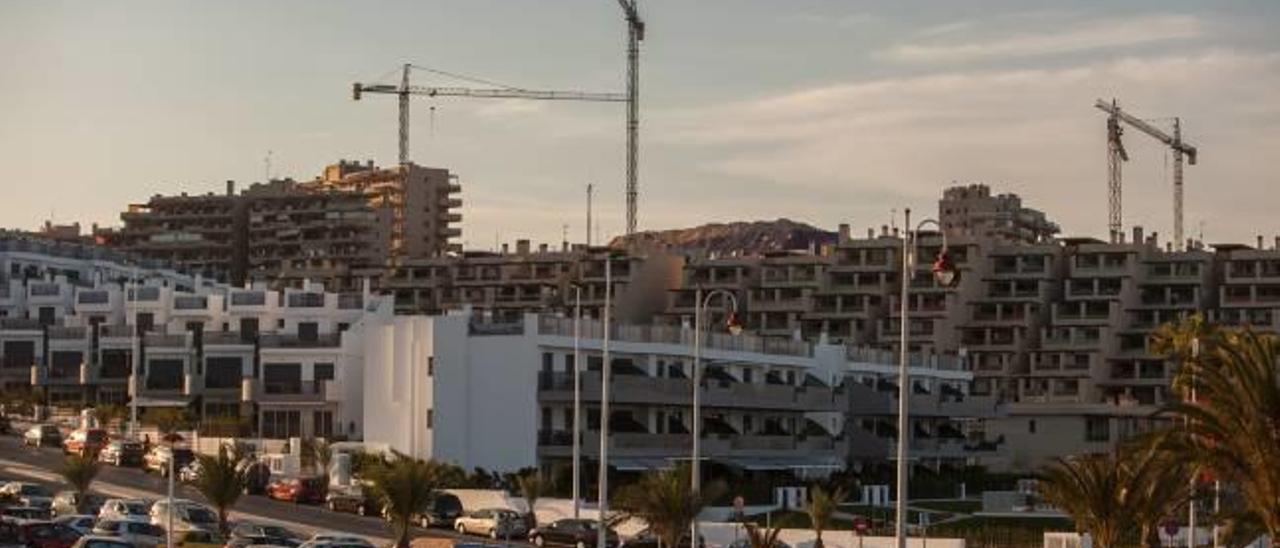 Obras en la zona de Punta Prima, una urbanización de litoral entre los términos de Orihuela y Torrevieja.