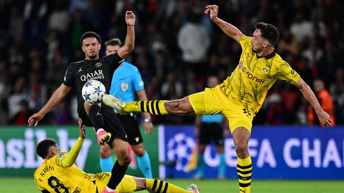 Warren Zaïre-Emery, durante el duelo de Champions League ante el Borussia Dortmund