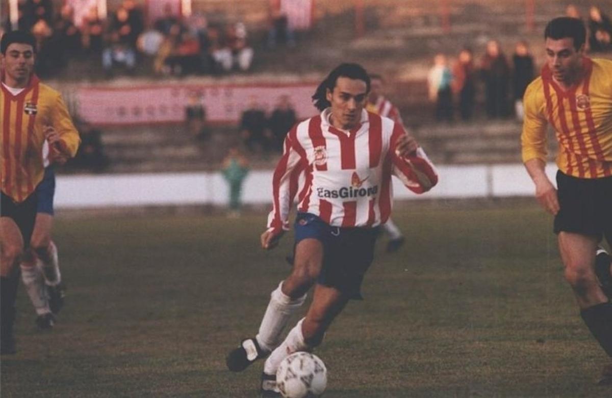 Doval, durant un partit amb el Girona a Segona B a Montilivi contra el Sant Andreu