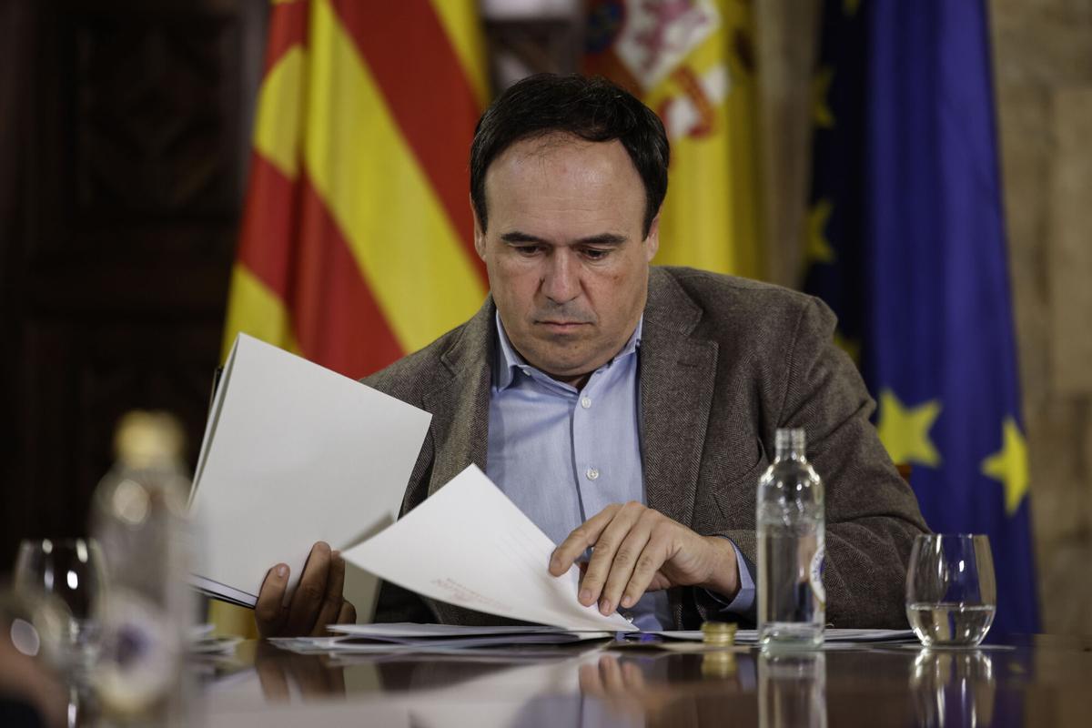 El president de la Generalitat, Juanfran Pérez Llorca, divendres passat, en el Palau de la Generalitat