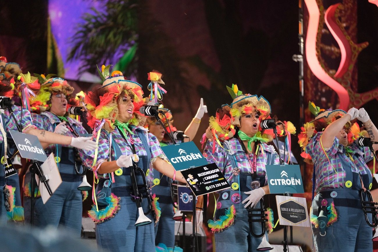 Las Lady's Chancletas durante su actuación en el Concurso de Murgas de Las Palmas de Gran Canaria.