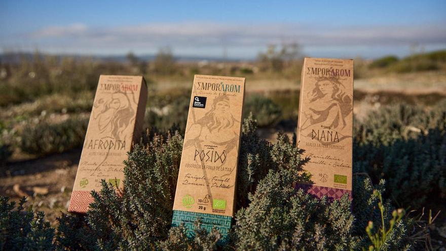 Algunes de les infusions inspirades pels déus grecoromans produïdes per Emporarom.