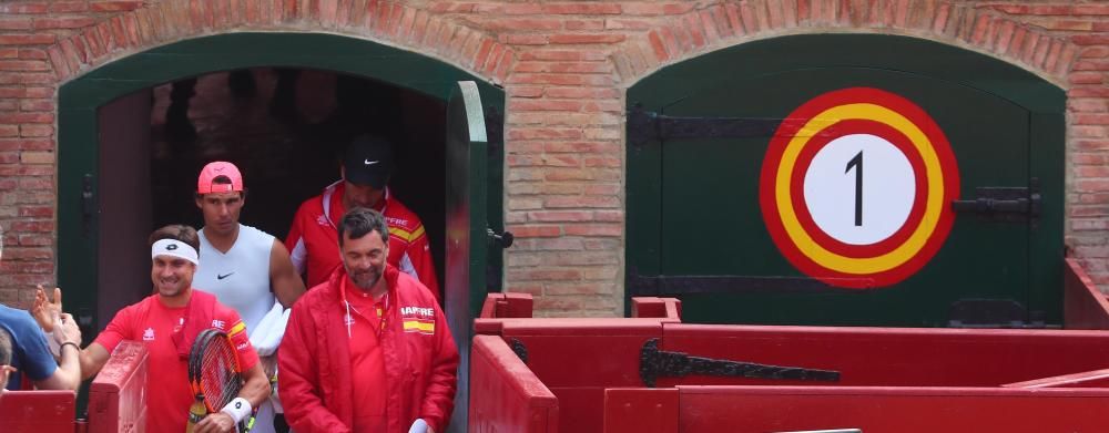 Rafa Nadal y David Ferrer entrenan en Valencia