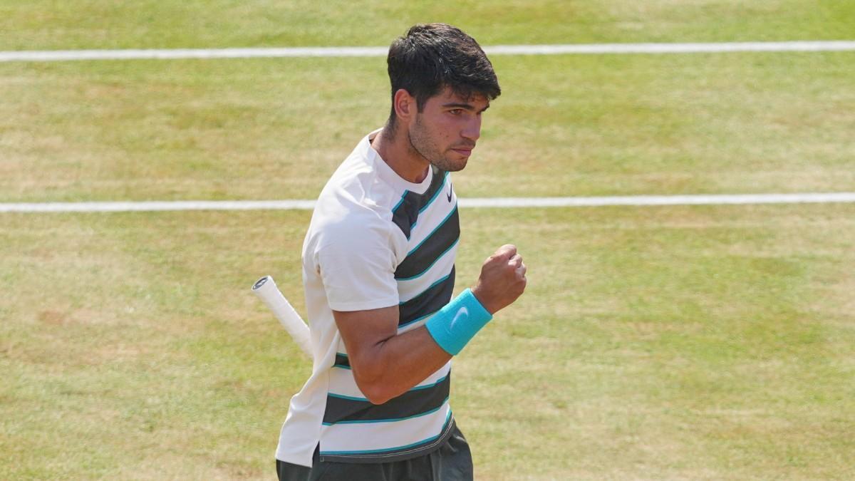 Carlos Alcaraz, durante el partido ante Jaume Munar