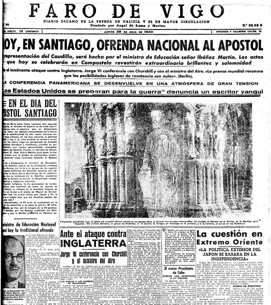 O Día de Galicia a través das portadas de FARO DE VIGO