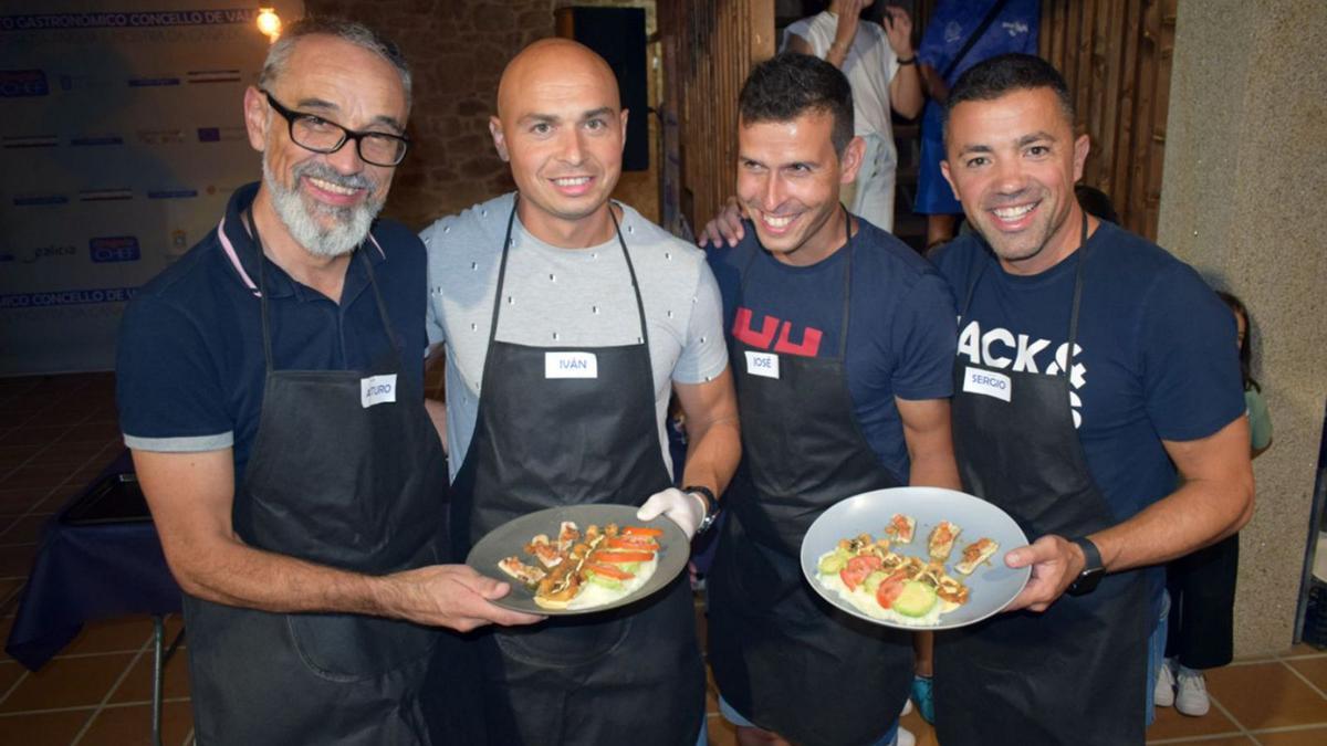 O equipo masculino, formado por Sergio, José, Arturo e Iván, preparou o prato ‘Anguía en dúas texturas’ 