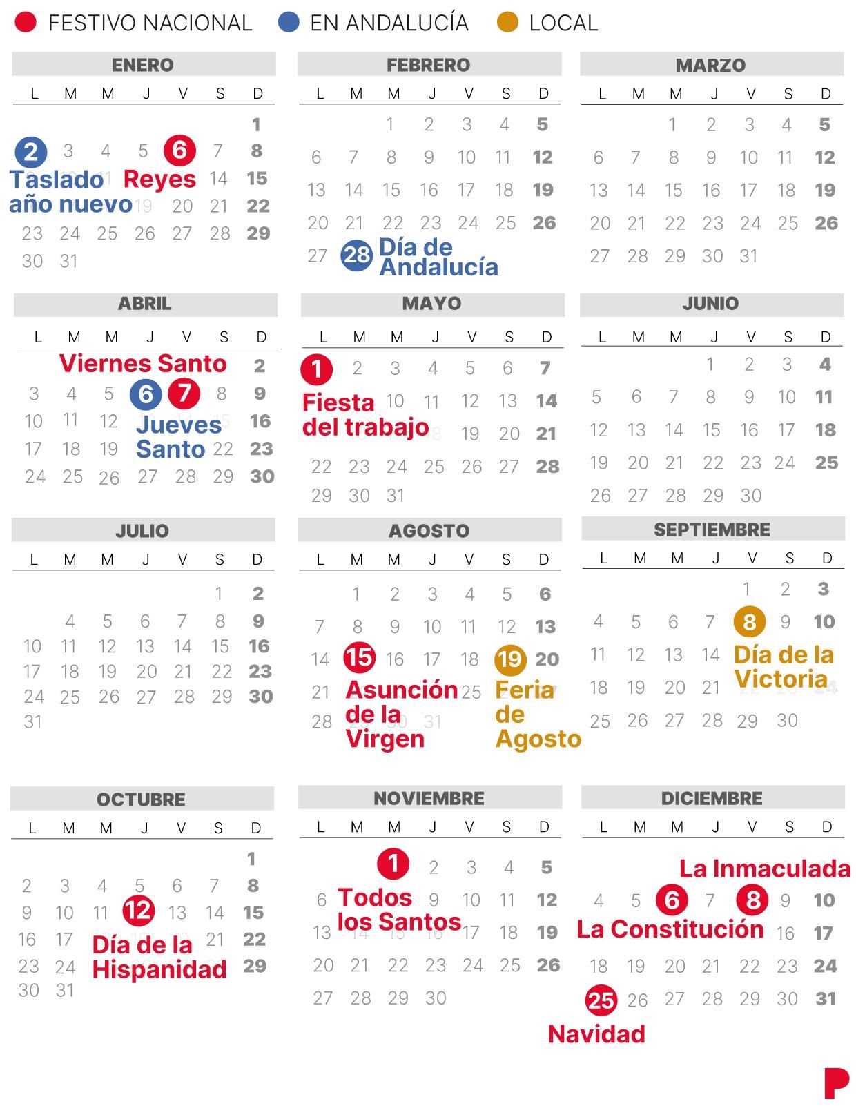 Calendario Laboral Malaga 2023