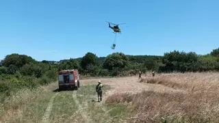 O Grove registra un virulento incendio forestal