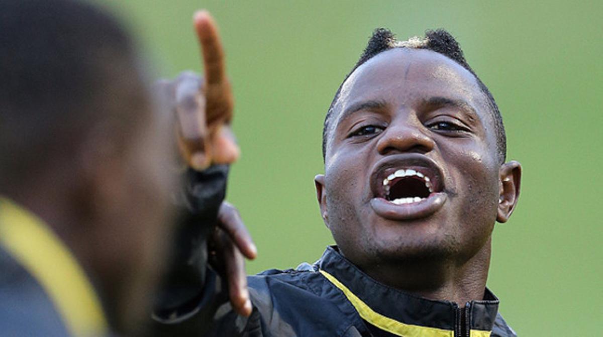 Mubàrak Wakaso, durant un entrenament amb la seva selecció a Nelspruit (Sud-àfrica).