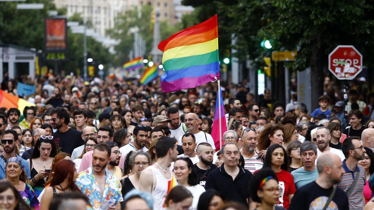 Manifestación por el Día del Orgullo LGTBI en Zaragoza.