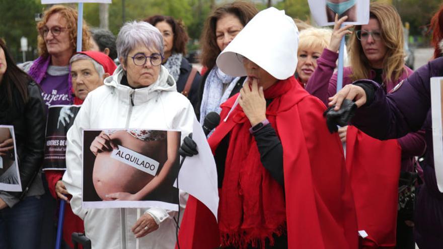 Performance contra los vientres de alquiler organizado en Valencia.