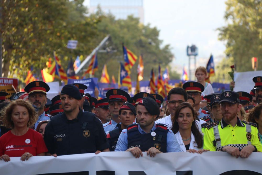 Manifestació contra el terrorisme i en suport a les víctimes dels atemptats de Barcelona