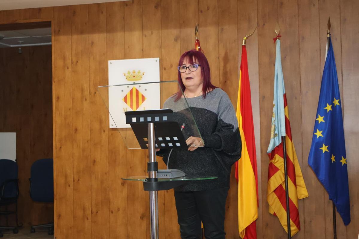 Mayte Lafuente, presidenta de la asociación en el aniversario.