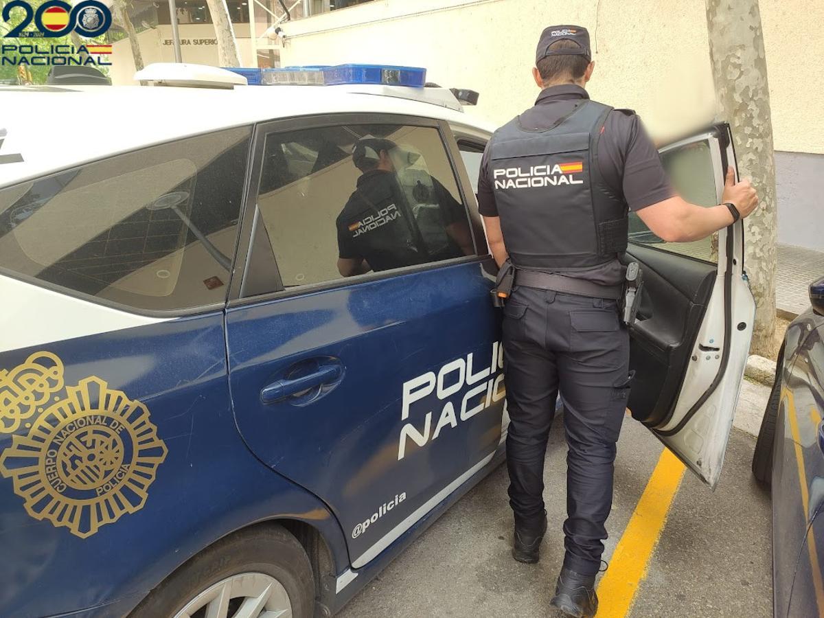 Un agente de la Policía Nacional en Palma.