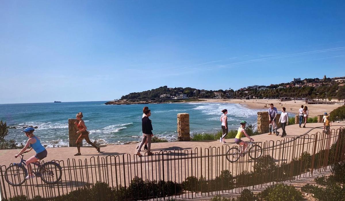 Imagen de la proyección inicial sobre como estaba previsto el camino de ronda de la Savinosa.