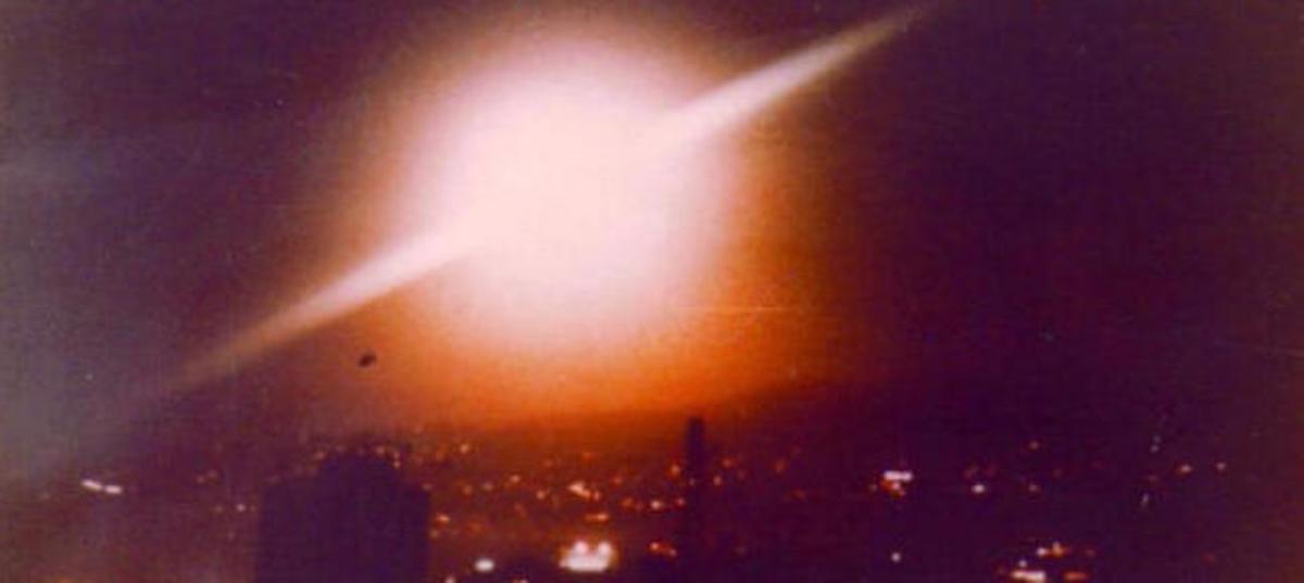 Imagen del fenómeno captada por un turista desconocido desde Maspalomas, en el sur de Gran Canaria.