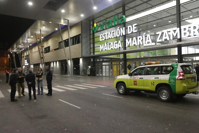 Simulacro en la estación del Perchel del Metro de Málaga