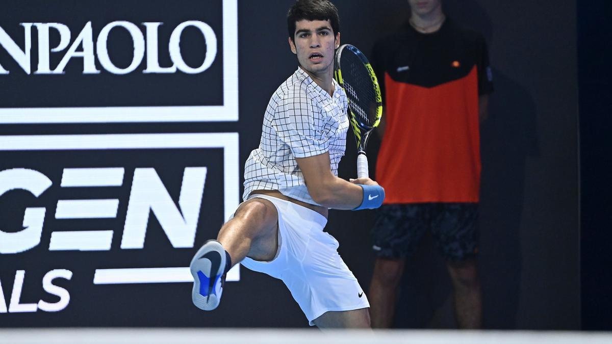 Carlos Alcaraz durante la final de la ATP Next Gen.