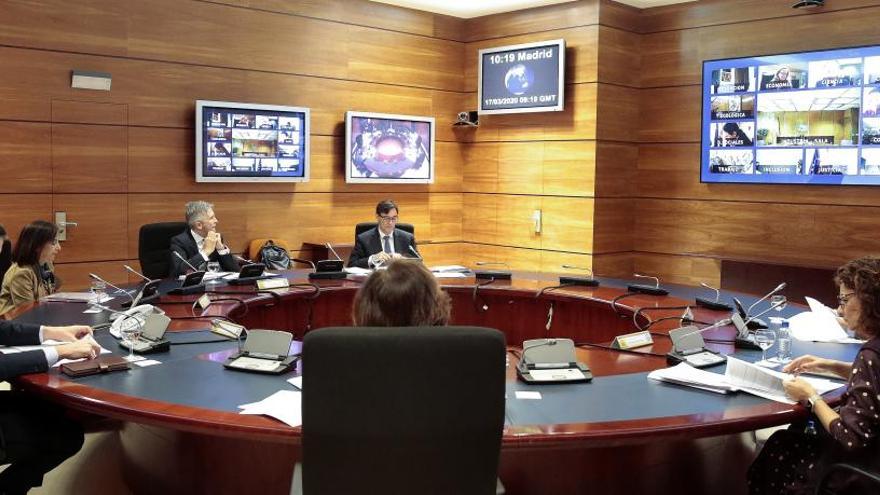 El presidente Pedro Sánchez presidiendo el martes la reunión del Consejo de Ministros en la Moncloa.
