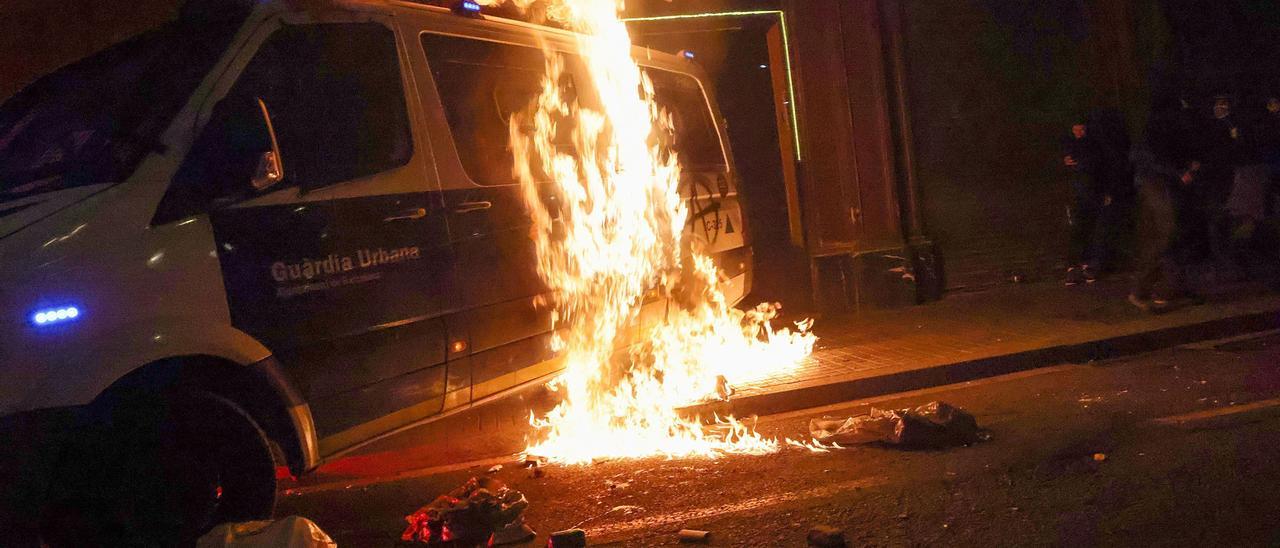 FILE PHOTO: Supporters of Catalan rapper Pablo Hasel protest in Barcelona