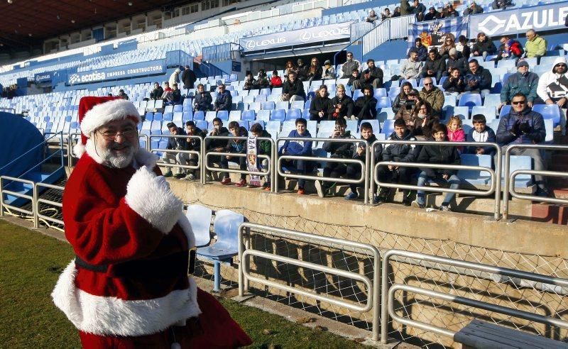 Entrenamiento a puerta abierta del Real Zaragoza en La Romareda